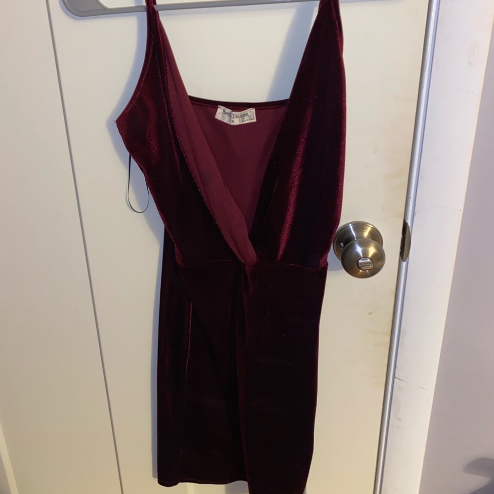 Maroon velvet dress